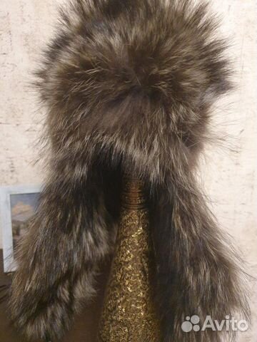 Зимнюю шапку с енотом б/у