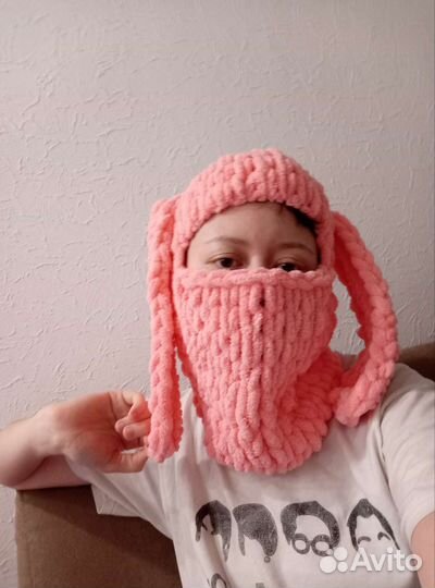 Балаклава вязаная с ушами