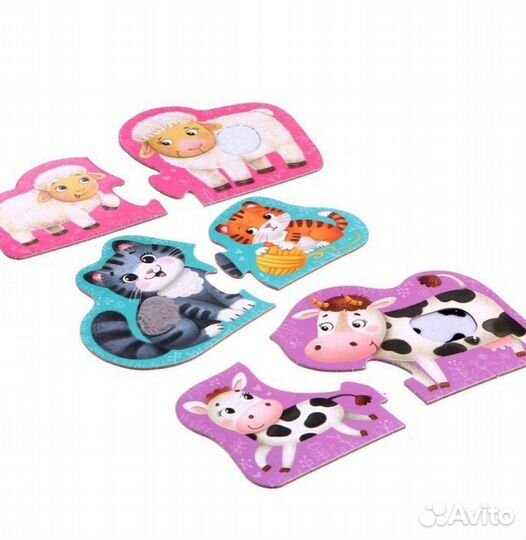 Макси пазлы с тактильными вставками