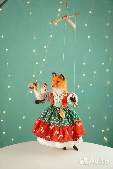 Большая мягкая игрушка лиса из русской сказки