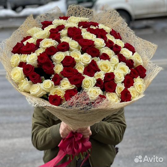 101роза Микс 70см с доставкой