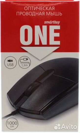 Мышь проводная Smartbuy ONE 212-K черная (SBM-212