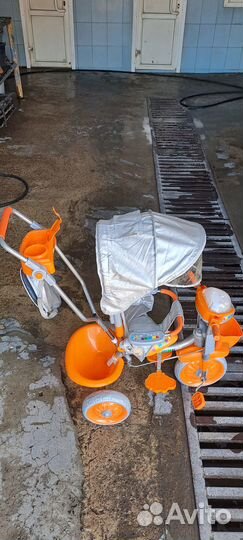 Велосипед трёхколёсный с ручкой детский