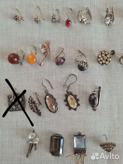 Серьги серебро ссср,ищу пару)