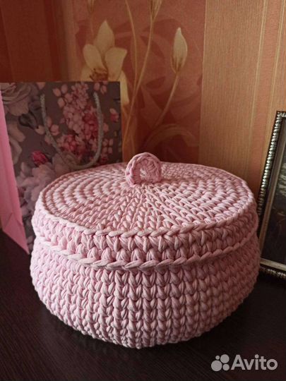 Интерьерные корзинки из трикотажной пряжи