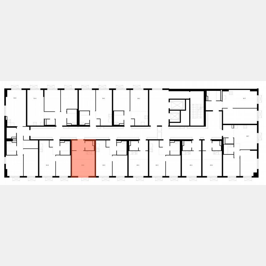 Квартира-студия, 23,5 м², 14/15 эт.