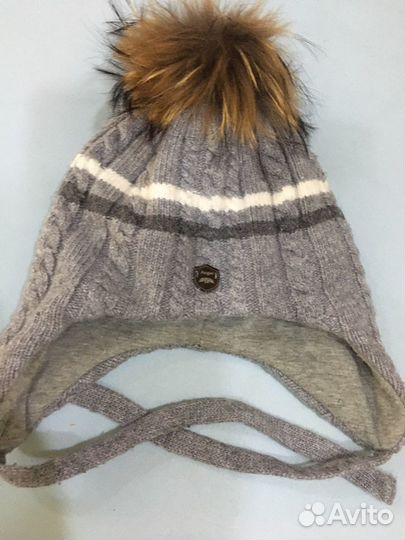 Шапка тёплая с помпоном