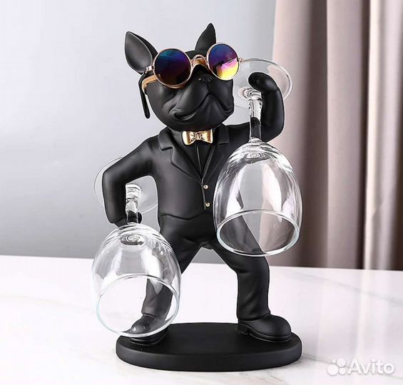 Подставка для бокалов французский бульдог