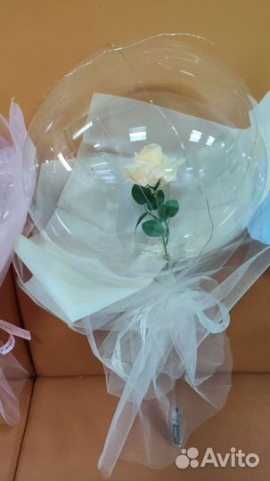 Шар бобо с розой внутри