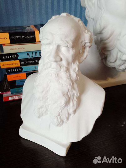 Бюст Льва Толстого. 21 см. Гипсовая голова