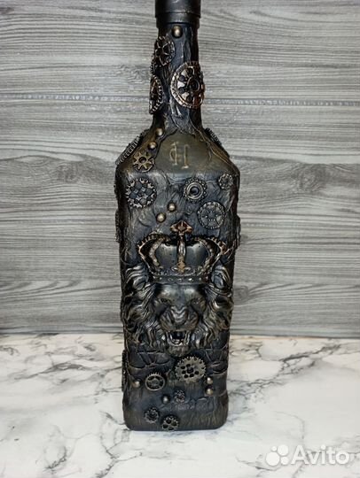 Бутылка Стимпанк Дракон, Скорпион, Лев