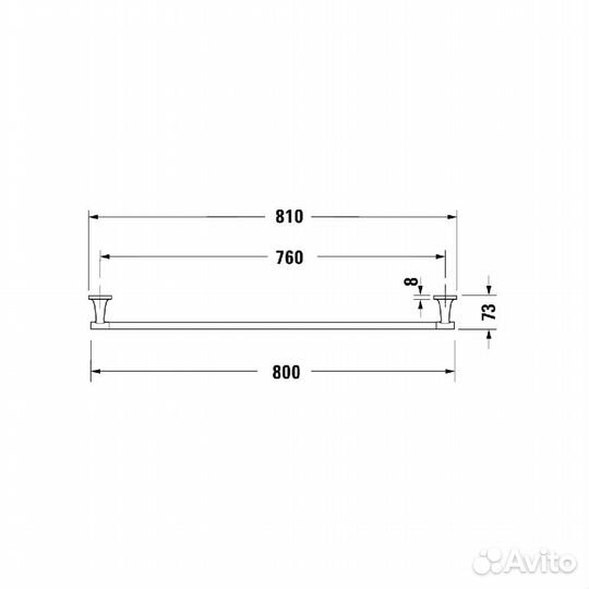 Полотенцедержатель Duravit Starck T 80 черный матовый 0099434600