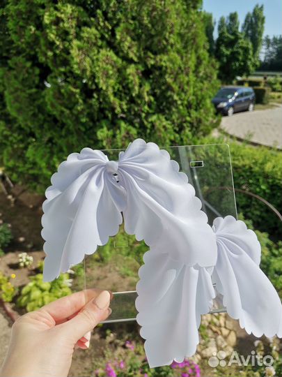 Белые бантики из шифона