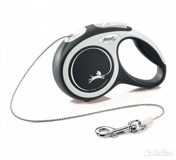 Рулетка Flexi XS (до 8 кг) трос 3 м серый/черный