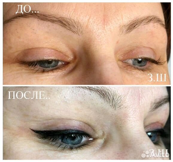 Татуаж растушёвка бровей, пудровое напыление