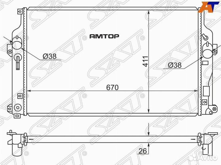 SAT TY0004-40 Радиатор Toyota RAV4 (XA40) 12-19