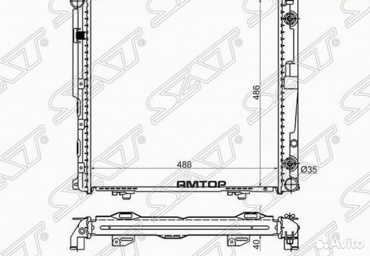 SAT MB0003-1 Радиатор Mercedes-Benz E-Class 84-95