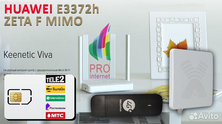Роутер keenetic Viva huawei E3372h zeta mimo