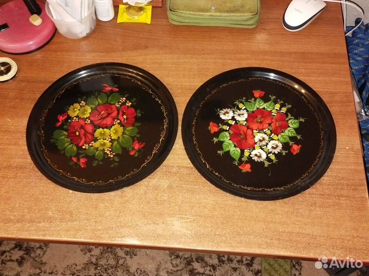 Поднос металлический винтаж