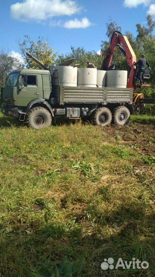 Бетонные кольца, домики, бурение колодца,септика