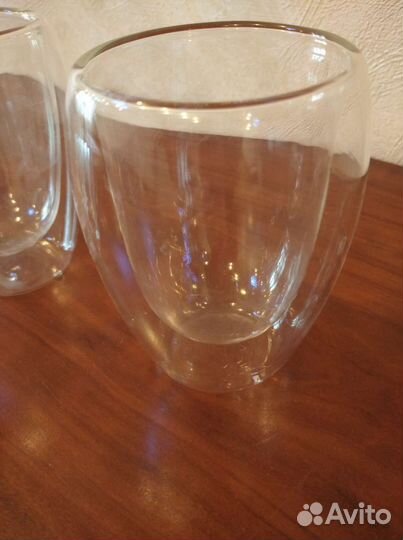 Стаканы стекло с двойными стенками, 2 шт