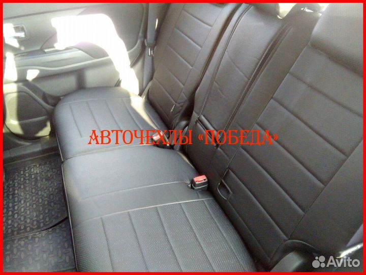 Чехлы Mitsubishi Outlander 3 из экокожи чёрные