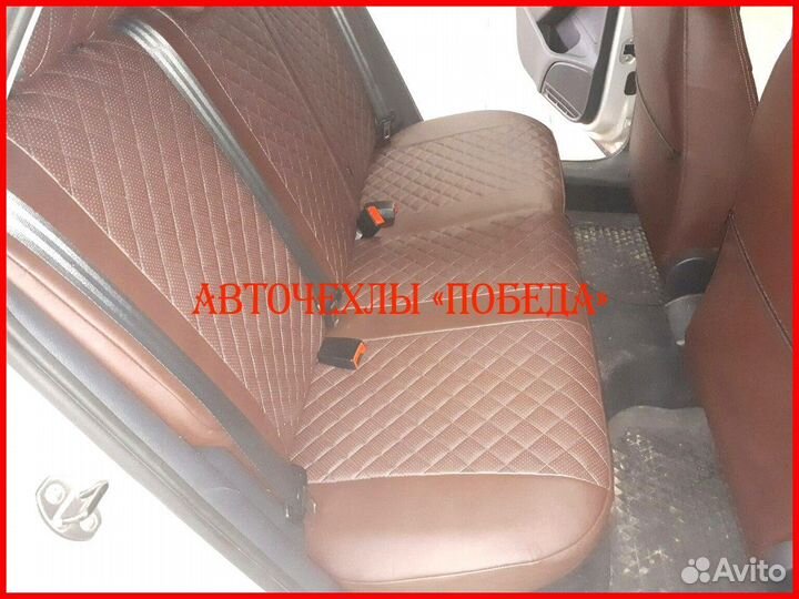 Чехлы Volkswagen Polo 5 Hb из экокожи шоколадные