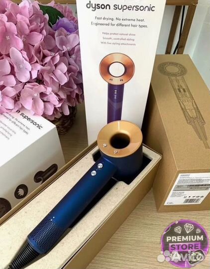 Фен Dyson supersonic hd08 Malaysia (Синий/Медный)