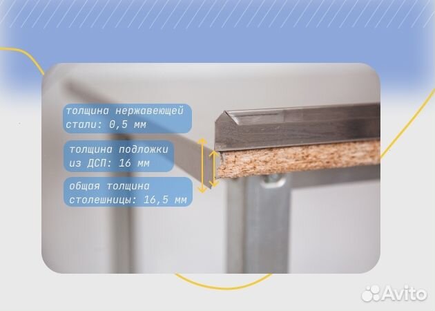 Стол производственный новый с бортом