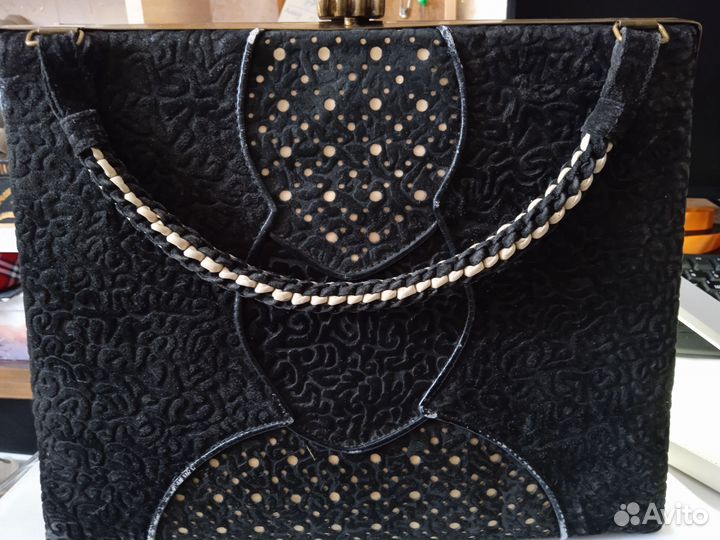 Сумка винтажная женская натуральная замша