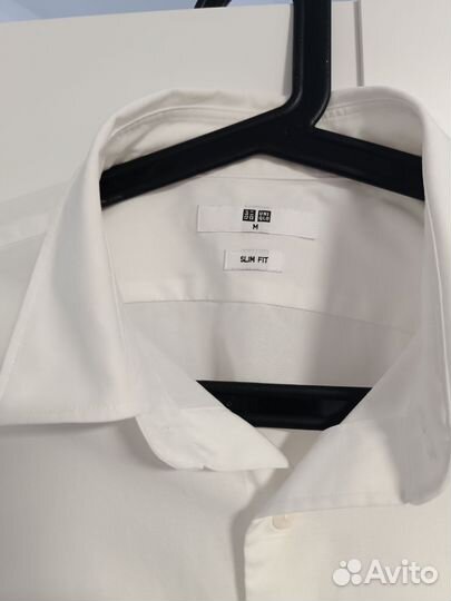 Рубашка белая мужская Uniqlo slim fit, размер М