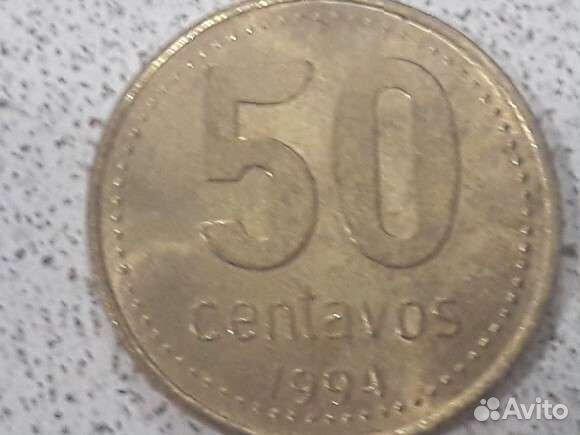 Монета 50 сентавос (centavos) Аргентина