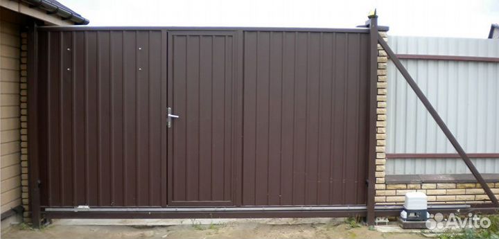 Откатные ворота с автоматикой под ключ