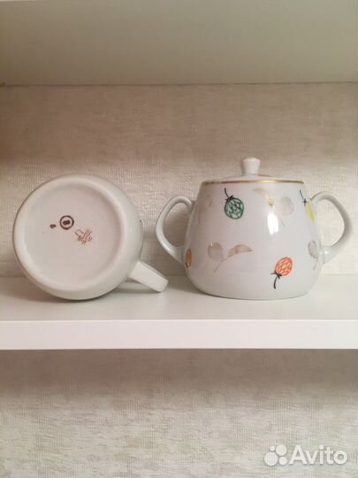 Фарфоровый молочник и сахарница «Пролетарий»ссср
