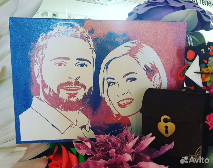 Портрет блестками