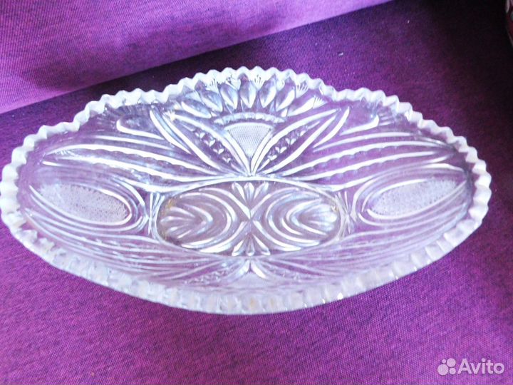 Ваза Ладья хрустальная средняя