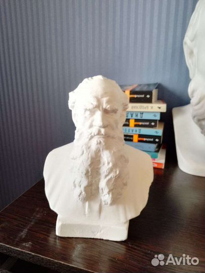 Бюст Льва Толстого. 21 см. Гипсовая голова