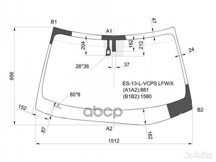 Стекло лобовое + дд lexus ES 12-18 ES-13-L-vcps