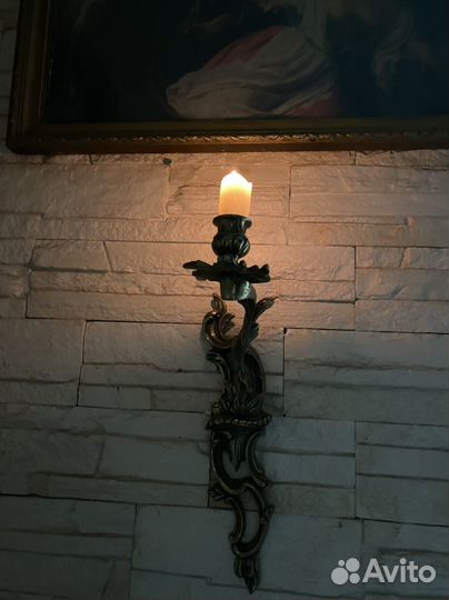 Подсвечник бронза 19век