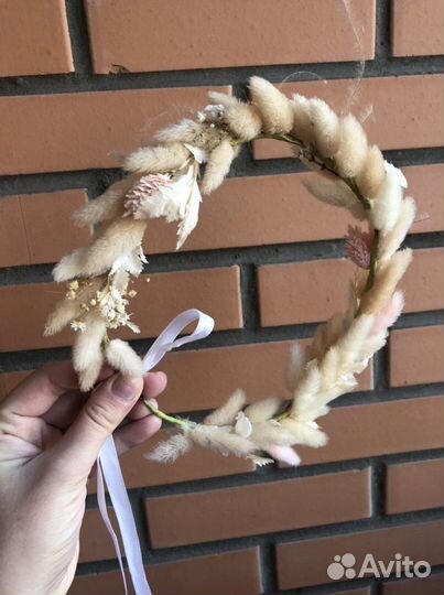 Венок на голову из сухоцветов