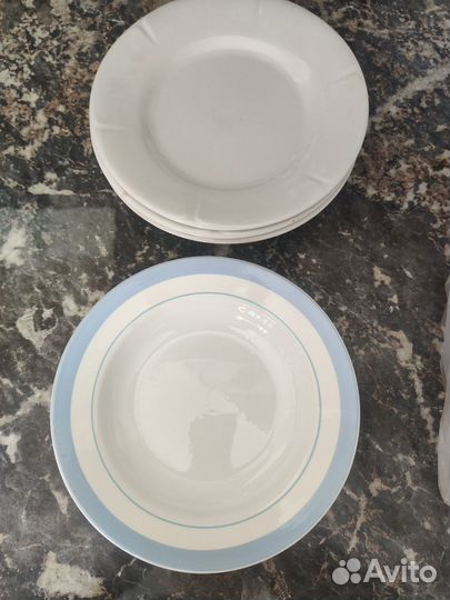 Тарелки глубокие, плоские, тарелки эмаль СССР