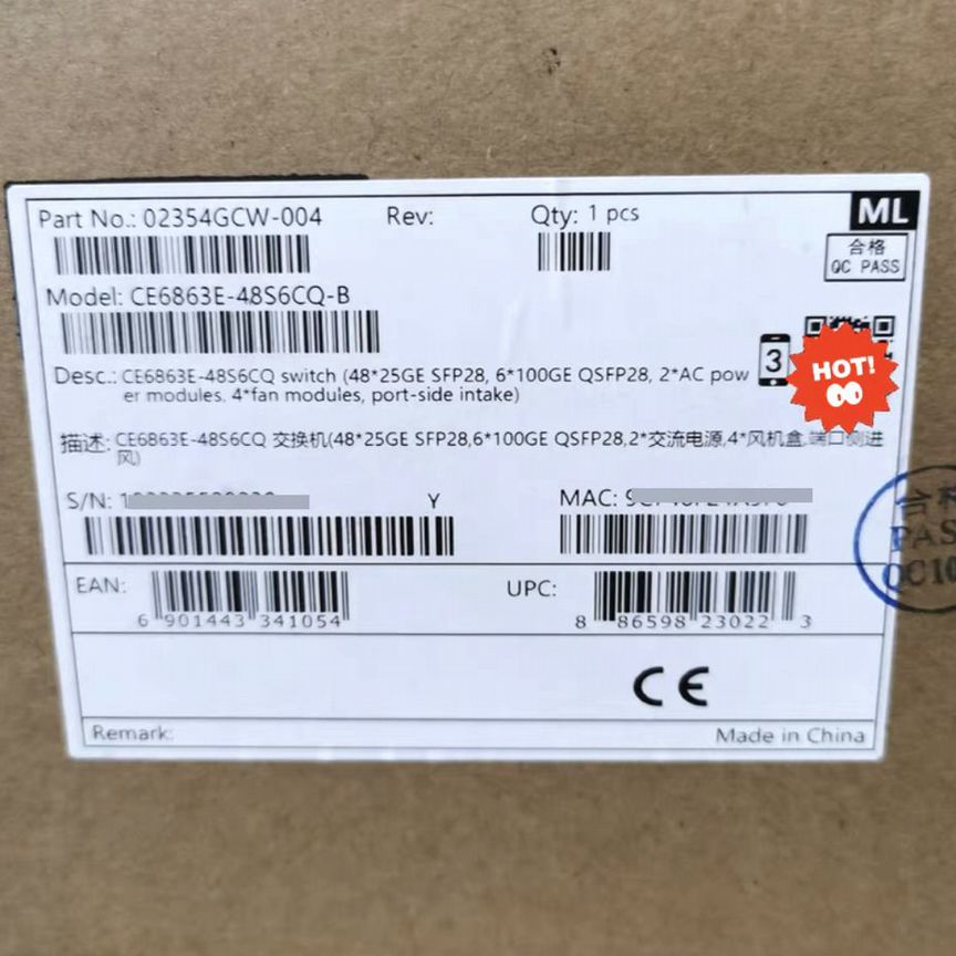 [CE6863E-48S6CQ-B] Коммутатор Huawei Ce6863e-48s6cq-B