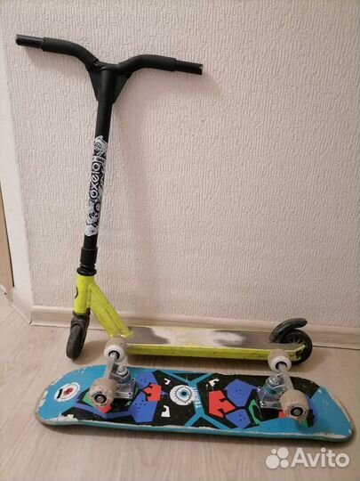 Комплект Трюковой самокат oxelo и скейборд