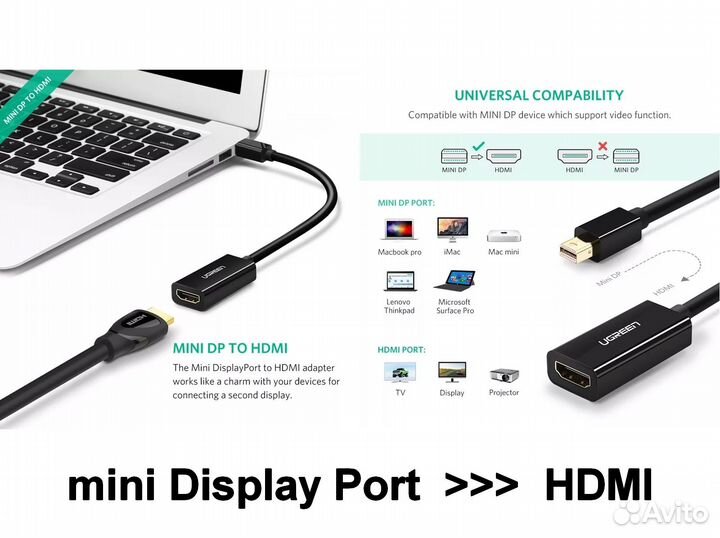Mini Display Port (Thunderbolt) - hdmi / VGA