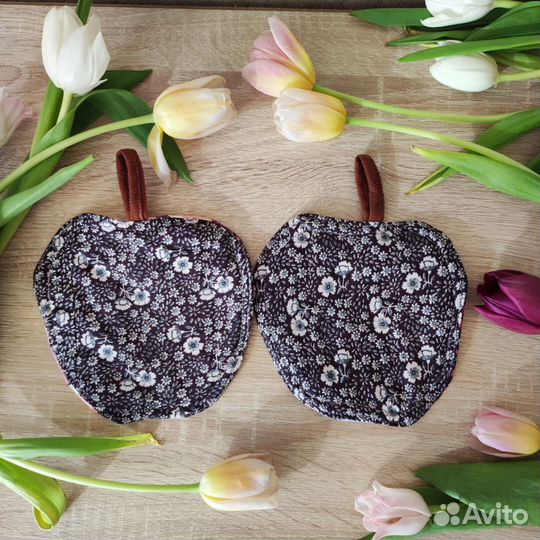 Прихватки сшитые из ткани новые двухсторонние