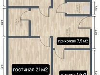 3-к. квартира, 65 м², 1/3 эт.