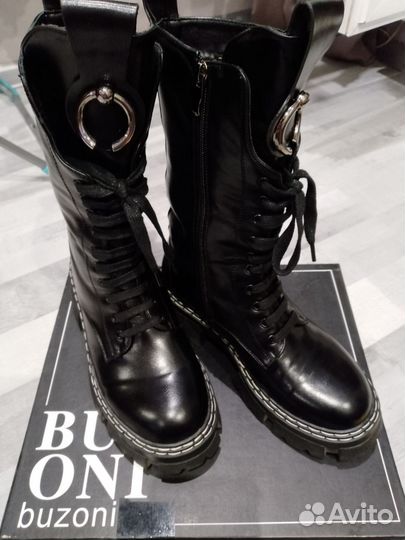 Ботинки высокие, зимние, черные, на меху, р. 38