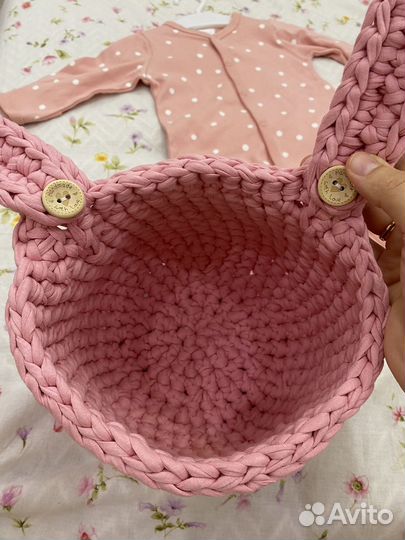 Подвесная корзина на кроватку из трикотажной пряжи