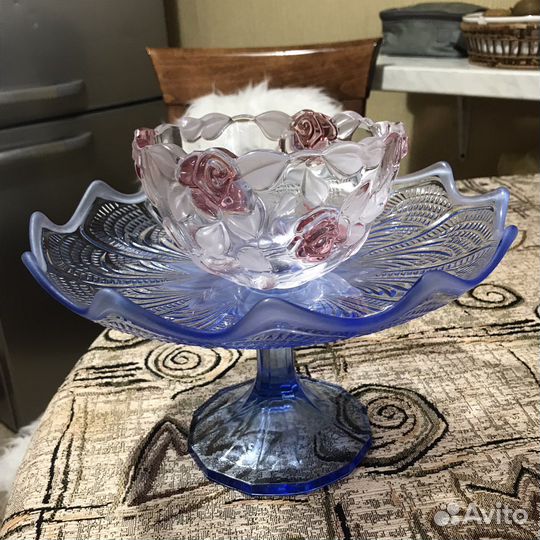 Ваза для фруктов на ножке СССР