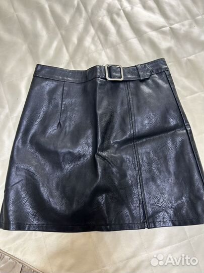 Кожаная юбка шорты